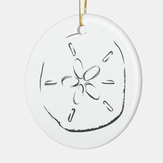 Sand Dollar Tekening Keramisch Ornament (Links)