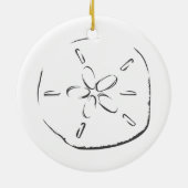 Sand Dollar Tekening Keramisch Ornament (Achterkant)