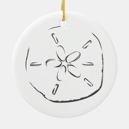 Sand Dollar Tekening Keramisch Ornament (Achterkant)