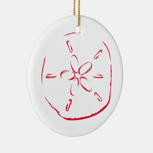 Sand Dollar Tekening Kerstmis Keramisch Ornament (Rechts)