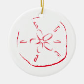 Sand Dollar Tekening Kerstmis Keramisch Ornament (Voorkant)