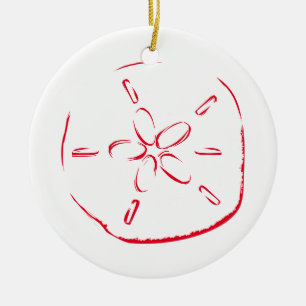 Sand Dollar Tekening Kerstmis Keramisch Ornament