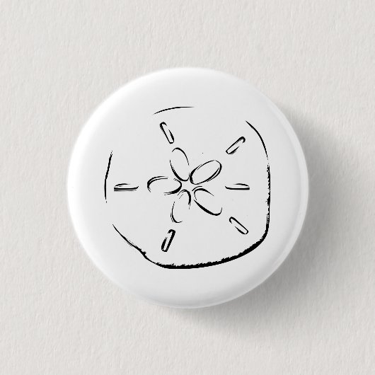 Sand Dollar Tekening Ronde Button 3,2 Cm (Voorkant)