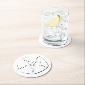 Sand Dollar Tekening Ronde Kartonnen Onderzetter (Insitu)
