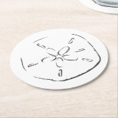 Sand Dollar Tekening Ronde Kartonnen Onderzetter (Gebogen)