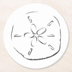 Sand Dollar Tekening Ronde Kartonnen Onderzetter
