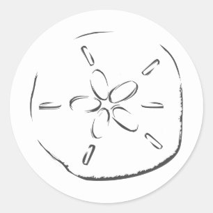 Sand Dollar Tekening Ronde Sticker