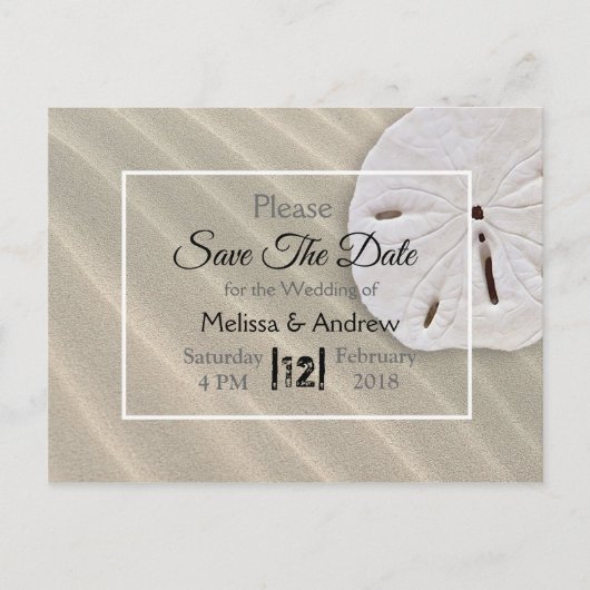 Sand Dollar Thleed Wedding Save the Date Aankondigingskaart (Voorkant)