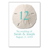 Sand Dollar Trouwtafel Nummer Kaart (Achterkant)