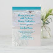 Sand Dollar verjaardagsfeestje uitnodiging (Staand voorkant)