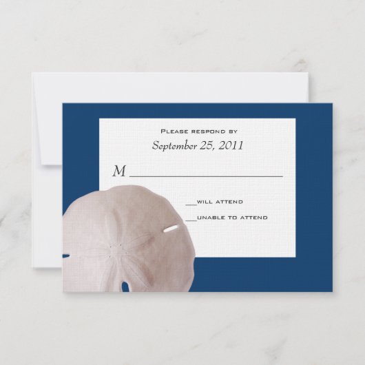 Sand Dollar Weddenschap/Reactie RSVP Kaartje (Voorkant)