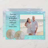 Sand Dollar Weddenschap Turquoise Water Hartelijk  Bedankkaart (Voorkant / Achterkant)