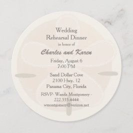 Sand Dollar Weddenschappen Rehearsal Dinner Kaart
