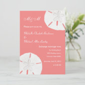 Sand Dollar Wedding Coral Wedding Kaart (Staand voorkant)