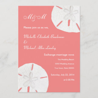 Sand Dollar Wedding Coral Wedding Kaart