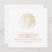 Sand Dollar Wedding Invitations Kaart (Voorkant / Achterkant)