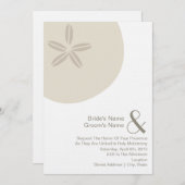 Sand Dollar Wedding Invite van Bride & Groom Kaart (Voorkant / Achterkant)