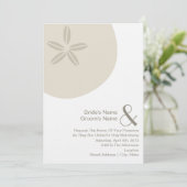 Sand Dollar Wedding Invite van Bride & Groom Kaart (Staand voorkant)
