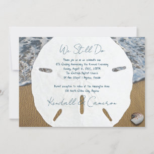 Sand Dollar Wedding Jubileum Vows Uitnodiging
