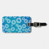 Sand Dollar White en Blue Pattern Bagagelabel (Voorkant horizontaal)