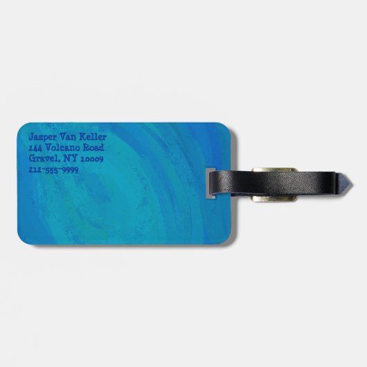 Sand Dollar White en Blue Pattern Bagagelabel (Achterkant horizontaal)