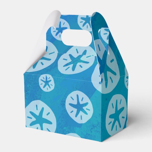 Sand Dollar White en Blue Pattern Bedankdoosjes (Achterkant)