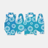 Sand Dollar White en Blue Pattern Bedankdoosjes (Uitgevouwen)
