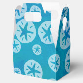 Sand Dollar White en Blue Pattern Bedankdoosjes (Geopend)