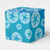 Sand Dollar White en Blue Pattern Bedankdoosjes (Voorkant Zijde)
