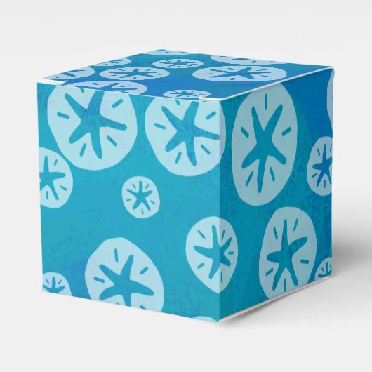 Sand Dollar White en Blue Pattern Bedankdoosjes (Voorkant Zijde)