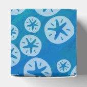 Sand Dollar White en Blue Pattern Bedankdoosjes (Bovenkant)