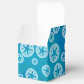 Sand Dollar White en Blue Pattern Bedankdoosjes (Geopend)