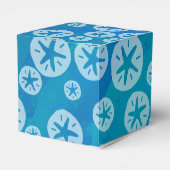 Sand Dollar White en Blue Pattern Bedankdoosjes (Achterkant)