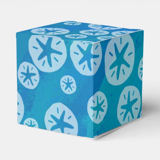 Sand Dollar White en Blue Pattern Bedankdoosjes (Achterkant)