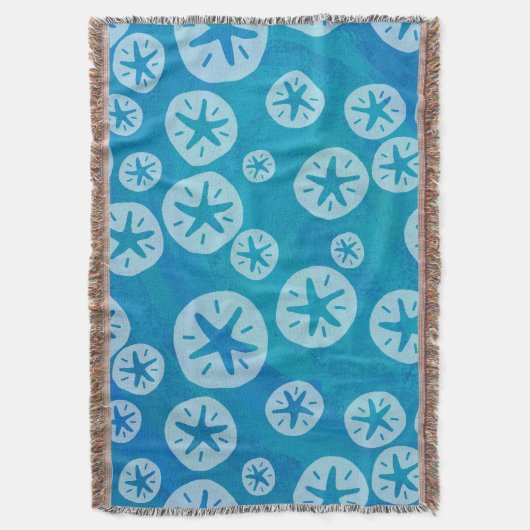 Sand Dollar White en Blue Pattern Deken (Voorkant Verticaal)