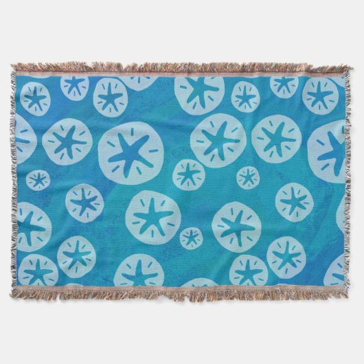 Sand Dollar White en Blue Pattern Deken (Voorkant)