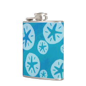 Sand Dollar White en Blue Pattern Heupfles (Links)