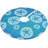 Sand Dollar White en Blue Pattern Kerstboom Rok (Gekanteld)