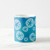 Sand Dollar White en Blue Pattern Koffiemok (Center)