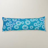 Sand Dollar White en Blue Pattern Lichaamskussen (Achterkant)