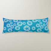 Sand Dollar White en Blue Pattern Lichaamskussen (Voorkant)