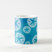 Sand Dollar White en Blue Pattern Magische Mok (Center)