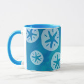 Sand Dollar White en Blue Pattern Mok (Links)