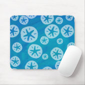 Sand Dollar White en Blue Pattern Muismat (Met muis)