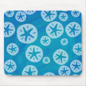 Sand Dollar White en Blue Pattern Muismat (Voorkant)