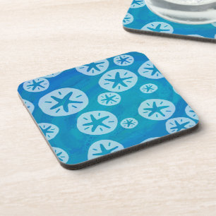 Sand Dollar White en Blue Pattern Onderzetter