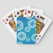 Sand Dollar White en Blue Pattern Pokerkaarten (Achterkant)