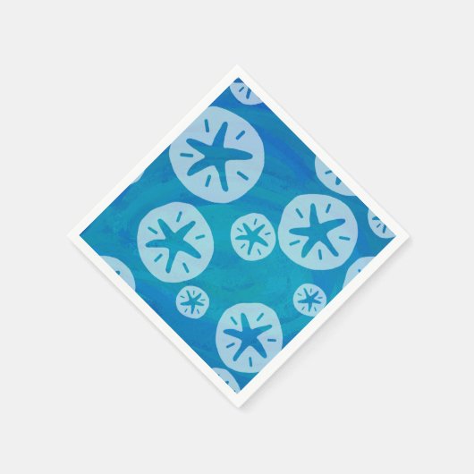 Sand Dollar White en Blue Pattern Servetten (Hoek)