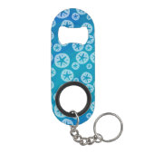 Sand Dollar White en Blue Pattern Sleutelhanger Flessenopener (Achterkant)