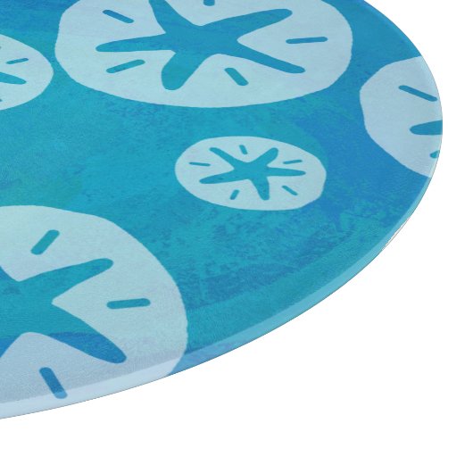 Sand Dollar White en Blue Pattern Snijplank (Hoek)